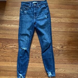 Good American Distressed Blue Skinny Jeans